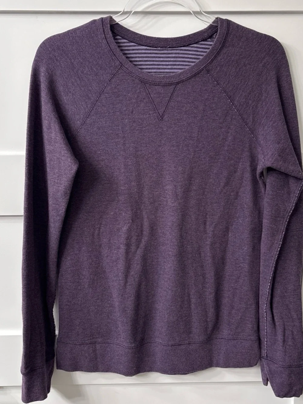 lululemon Soft Reversible Purple Striped Long Sleeve Top